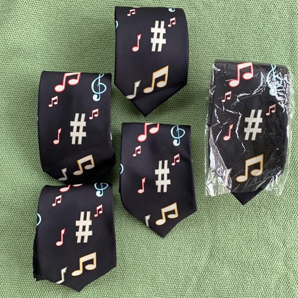 Bundle of 5 Ties- Music Notes🎶🎶🎶🎶Unisex Set of 5 NWOT